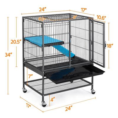 Show full view: Yaheetech Removable Ramp & Platform Small Pet Cage, 1-Story, 34-in, Black slide 2 of 10