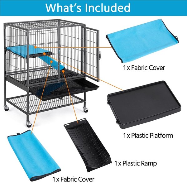 Yaheetech Removable Ramp & Platform Small Pet Cage