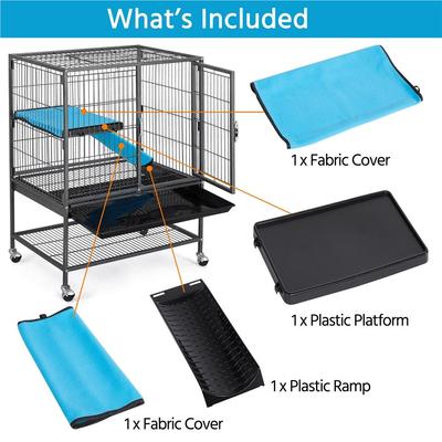 Show full view: Yaheetech Removable Ramp & Platform Small Pet Cage, 1-Story, 34-in, Black slide 4 of 10