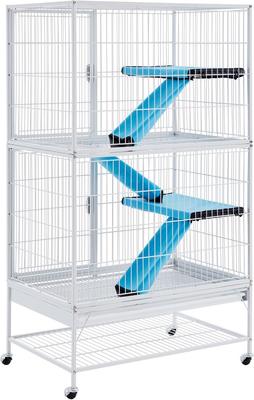 Show full view: Yaheetech Removable Ramp & Platform Small Pet Cage, 2-Story, 54-in, White slide 2 of 10