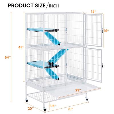 Show full view: Yaheetech Removable Ramp & Platform Small Pet Cage, 2-Story, 54-in, White slide 3 of 10