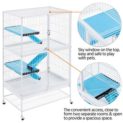 Show full view: Yaheetech Removable Ramp & Platform Small Pet Cage, 2-Story, 54-in, White slide 5 of 10