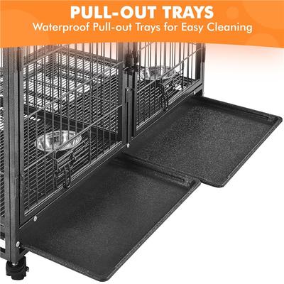 Show full view: Yaheetech Rolling Dog Crate, Black, 42.5 inch slide 6 of 7