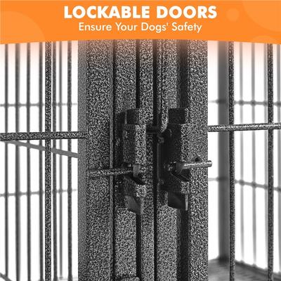 Show full view: Yaheetech Rolling Dog Crate, Black, 42.5 inch slide 5 of 7