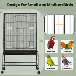 Yaheetech Rolling Metal Bird Cage, Black, 53-in slide 2 of 6
