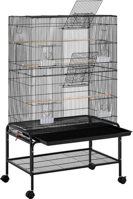 Show full view: Yaheetech Rolling Metal Bird Cage, Black, 53-in slide 3 of 7