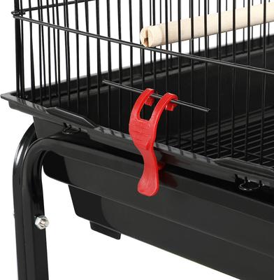 Show full view: Yaheetech Rolling Metal Detachable Stand Bird Cage, Black slide 8 of 10