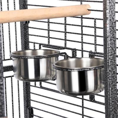 Show full view: Yaheetech Rolling Metal Parrot Cage with Playtop, Black slide 6 of 10