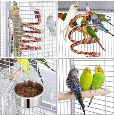 Show full view: Yaheetech Rolling Metal Parrot Cage with Playtop, White slide 4 of 9