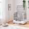 Show in main carousel: Yaheetech Rolling Rabbit Cage on Wheel, Gray, 2-Level slide 1 of 6