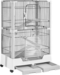 Yaheetech Rolling Rabbit Cage on Wheel, Gray, 4-Level slide 2 of 8
