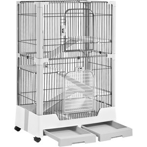 Yaheetech Rolling Rabbit Cage on Wheel, Gray, 4-Level