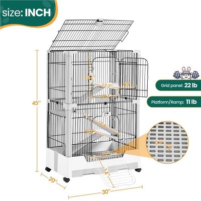 Show full view: Yaheetech Rolling Rabbit Cage on Wheel, Gray, 4-Level slide 3 of 8