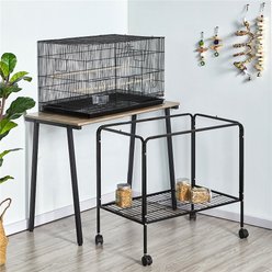 Yaheetech Rolling Stand Extra Space Wood Perches Bird Cage, Black slide 2 of 9
