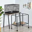 Show in main carousel: Yaheetech Rolling Stand Extra Space Wood Perches Bird Cage, Black slide 2 of 10