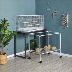 Yaheetech Rolling Stand Extra Space Wood Perches Bird Cage, White slide 2 of 9
