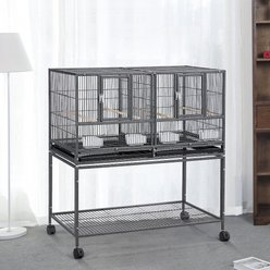 Yaheetech Stackable Wide Divided Breeder Bird Cage, Black