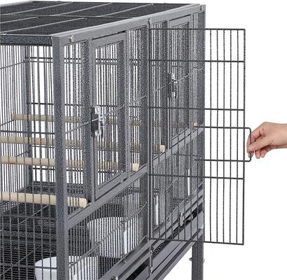 Show full view: Yaheetech Stackable Wide Divided Breeder Bird Cage, Black slide 5 of 11