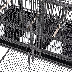Yaheetech Stackable Wide Divided Breeder Bird Cage, Black