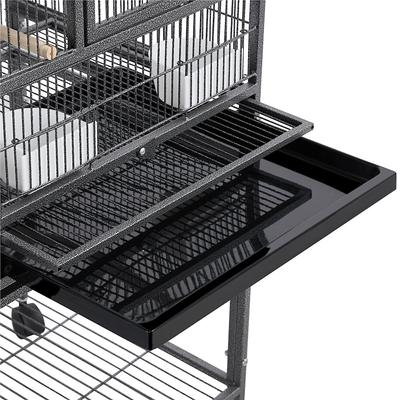 Show full view: Yaheetech Stackable Wide Divided Breeder Bird Cage, Black slide 7 of 11