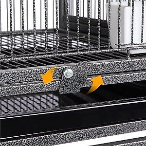 Yaheetech Stackable Wide Divided Breeder Bird Cage, Black