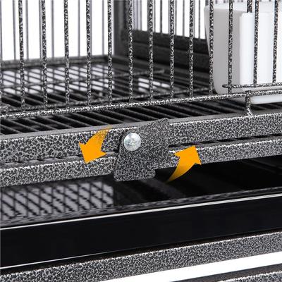 Show full view: Yaheetech Stackable Wide Divided Breeder Bird Cage, Black slide 8 of 11