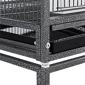 Yaheetech Stackable Wide Divided Breeder Bird Cage, Black