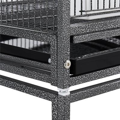 Show full view: Yaheetech Stackable Wide Divided Breeder Bird Cage, Black slide 9 of 11