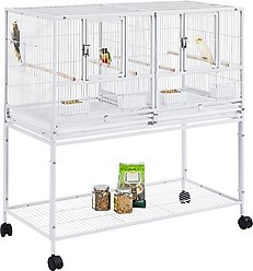 Yaheetech Stackable Wide Divided Breeder Bird Cage, White slide 2 of 8