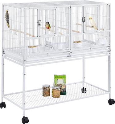 Show full view: Yaheetech Stackable Wide Divided Breeder Bird Cage, White slide 2 of 10
