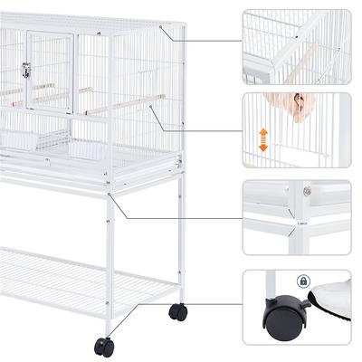 Show full view: Yaheetech Stackable Wide Divided Breeder Bird Cage, White slide 5 of 10