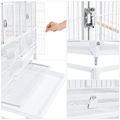 Show full view: Yaheetech Stackable Wide Divided Breeder Bird Cage, White slide 6 of 10