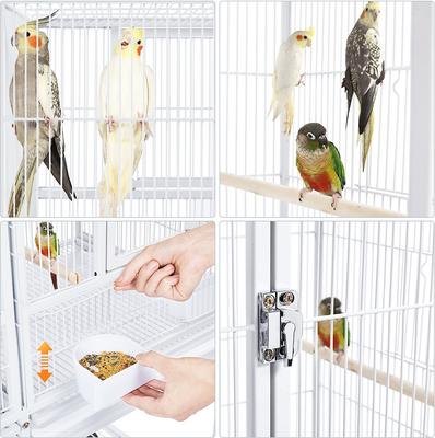 Show full view: Yaheetech Stackable Wide Divided Breeder Bird Cage, White slide 8 of 10