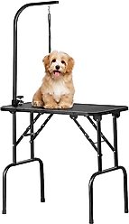 Yaheetech Stainless Steel Dog & Cat Grooming Table, Black, 32-in