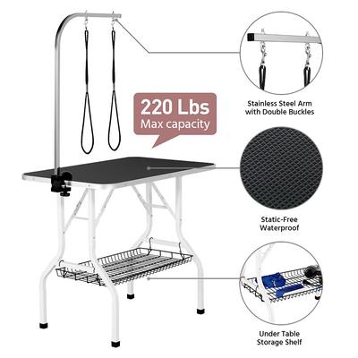 Show full view: Yaheetech Stainless Steel Dog & Cat Grooming Table, Black, 36-in slide 4 of 9