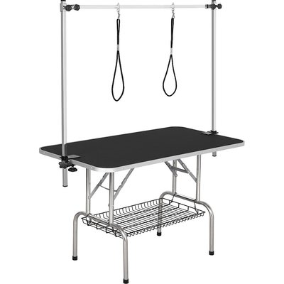 Yaheetech Yaheetech Stainless Steel Dog & Cat Grooming Table, Black, 45-in