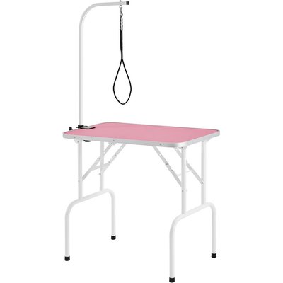 Yaheetech Yaheetech Stainless Steel Dog & Cat Grooming Table, Pink, 32-in