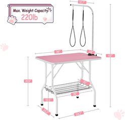 Yaheetech Stainless Steel Dog & Cat Grooming Table, Pink, 36-in slide 2 of 9