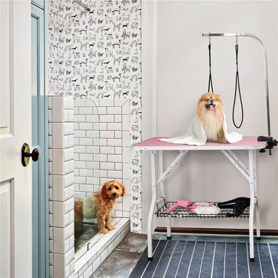 Show full view: Yaheetech Stainless Steel Dog & Cat Grooming Table, Pink, 36-in slide 4 of 11