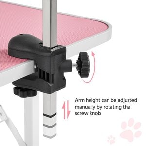 Yaheetech Stainless Steel Dog & Cat Grooming Table, Pink, 36-in
