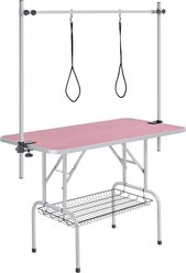 Yaheetech Stainless Steel Dog & Cat Grooming Table, Pink, 45-in