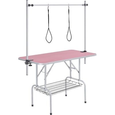 Yaheetech Yaheetech Stainless Steel Dog & Cat Grooming Table, Pink, 45-in