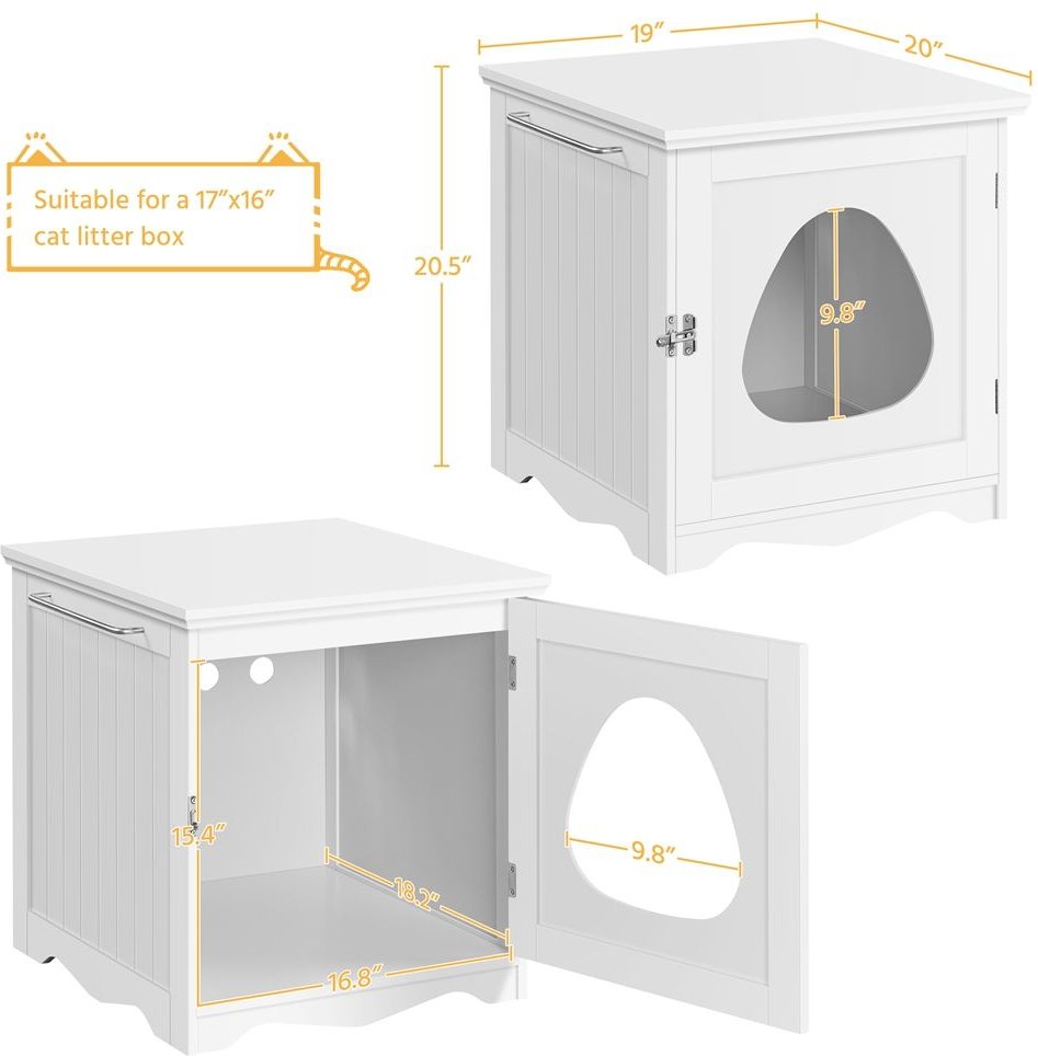 Unipaws Washroom Bench Enclosed House Cat Litter Box