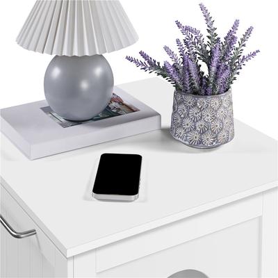 Show full view: Yaheetech Washroom Bench Enclosed Cat House Cat Litter Box, White, Small slide 6 of 10