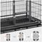 Show in main carousel: Yaheetech Wheels & Litter Pans Dog Crate, Black, 43-in slide 6 of 9