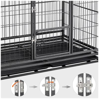 Show full view: Yaheetech Wheels & Litter Pans Dog Crate, Black, 43-in slide 6 of 9