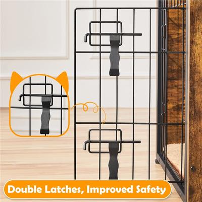 Show full view: Yaheetech Wooden Dog Crate, Rustic Brown, 27.5 inch slide 6 of 8