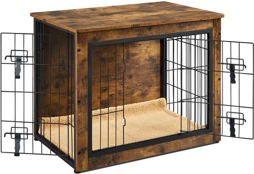 Show full view: Yaheetech Wooden Dog Crate, Rustic Brown, 31.5-in slide 4 of 6