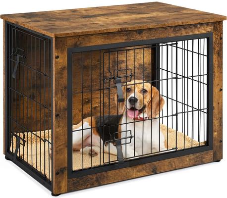 Show full view: Yaheetech Wooden Dog Crate, Rustic Brown, 31.5-in slide 2 of 6