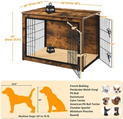 Yaheetech Wooden Dog Crate, Rustic Brown, 40 inch slide 2 of 6